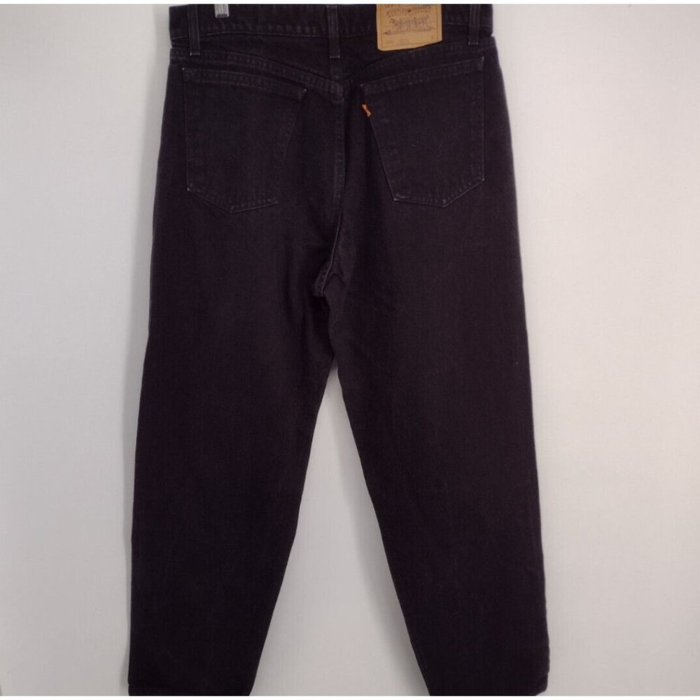 VTG Levis 961 Mom Orange Tab USA Loose Straight Leg Black Jeans Womens 14 Short